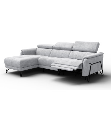 Ecksofa 4-Sitzer mit Relax RODEN, hellgrau