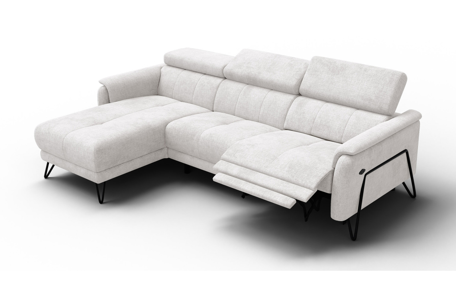 Ecksofa 4-Sitzer mit Relax RODEN, creme