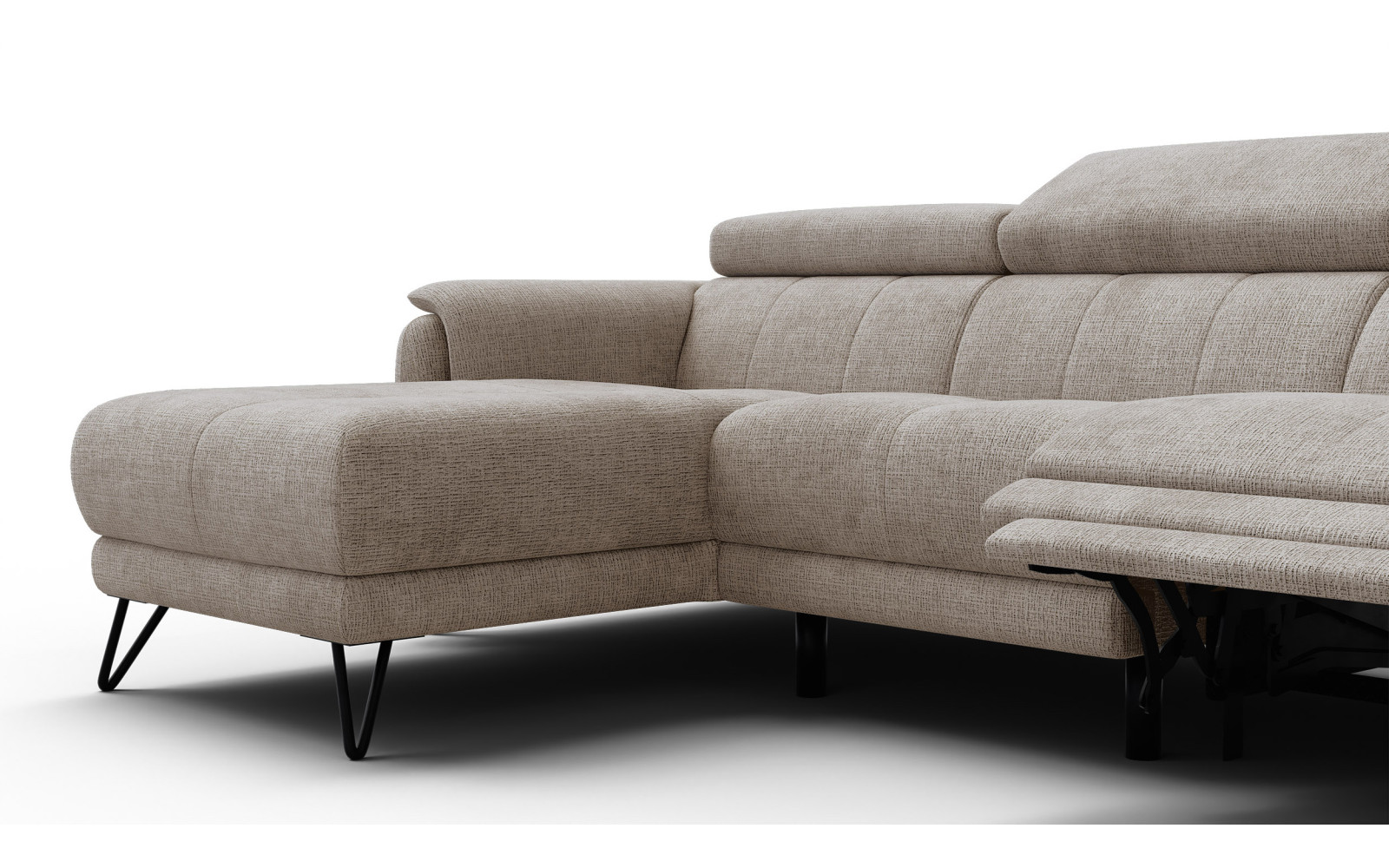 Ecksofa 4-Sitzer mit Relax RODEN, beige