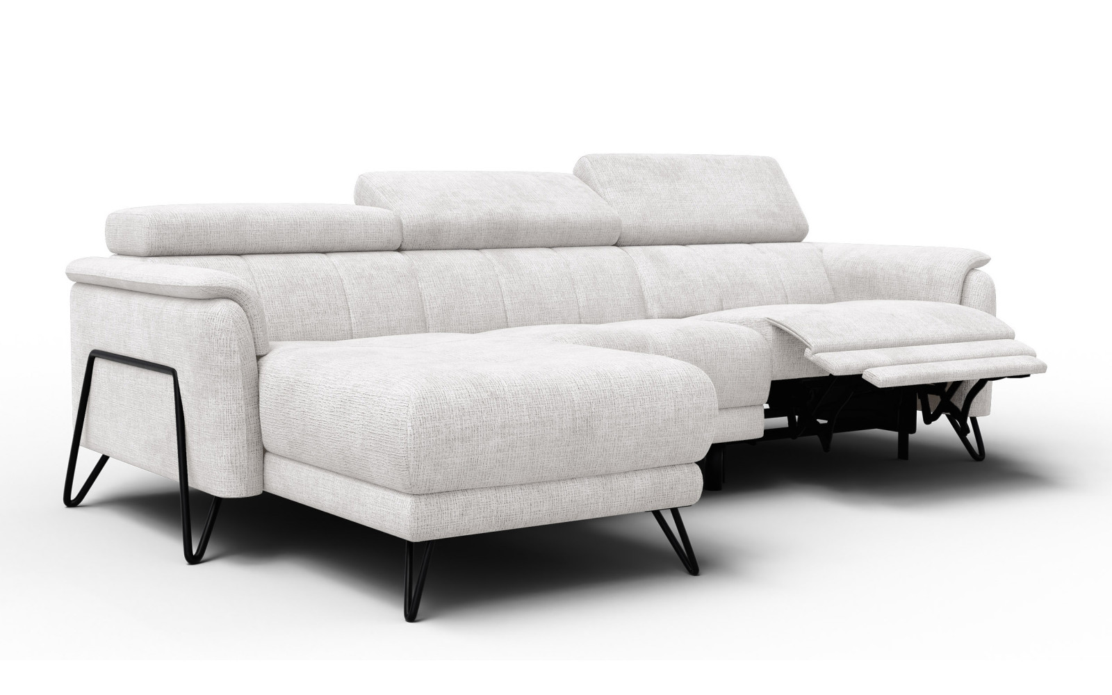 Ecksofa 4-Sitzer mit Relax RODEN, creme