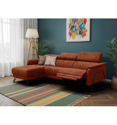 Ecksofa 4-Sitzer mit Relax RODEN, rostrot