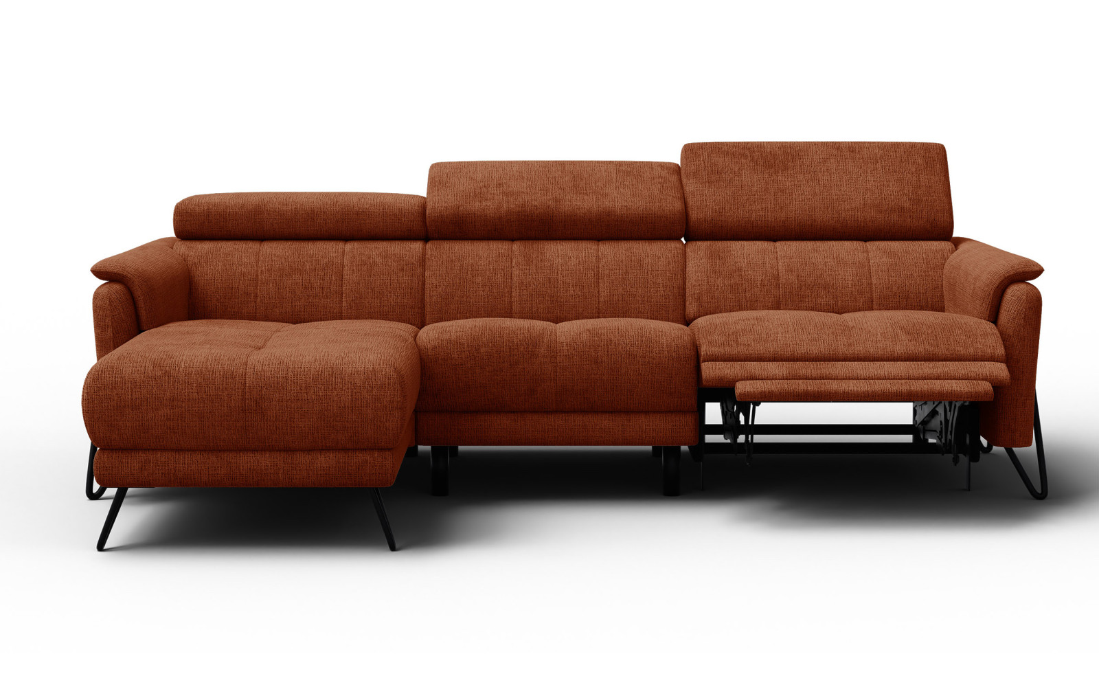 Ecksofa 4-Sitzer mit Relax RODEN, rostrot