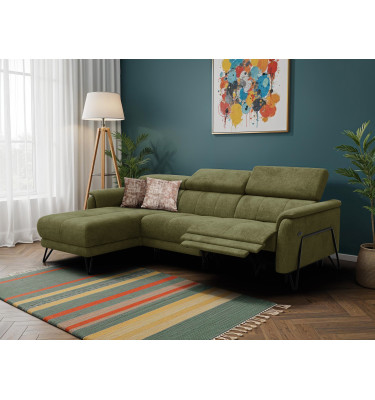 Ecksofa 4-Sitzer mit Relax RODEN, olive