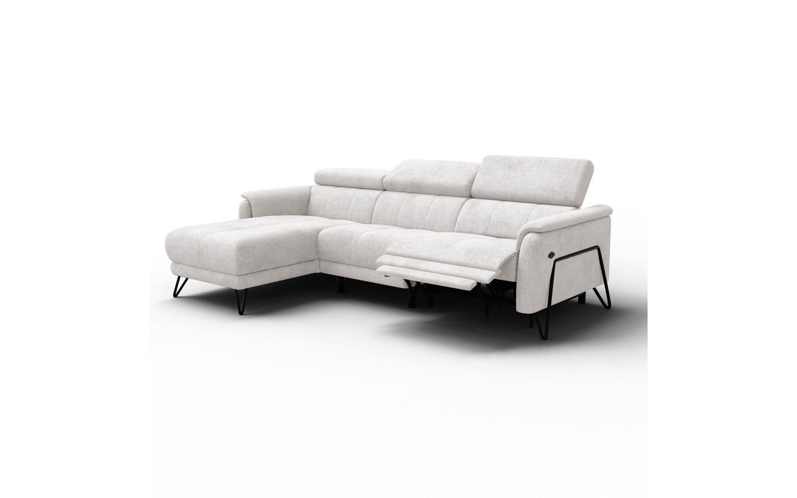 Ecksofa 4-Sitzer mit Relax RODEN, creme