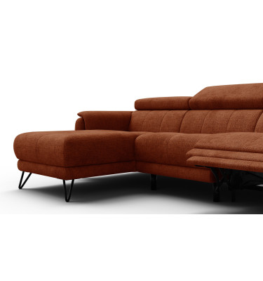 Ecksofa 4-Sitzer mit Relax RODEN, rostrot