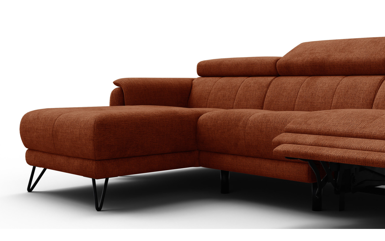 Ecksofa 4-Sitzer mit Relax RODEN, rostrot