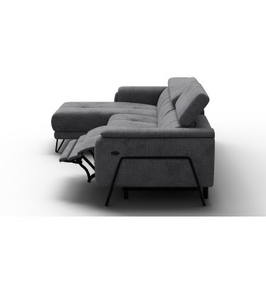 Ecksofa 4-Sitzer mit Relax RODEN, dunkelgrau