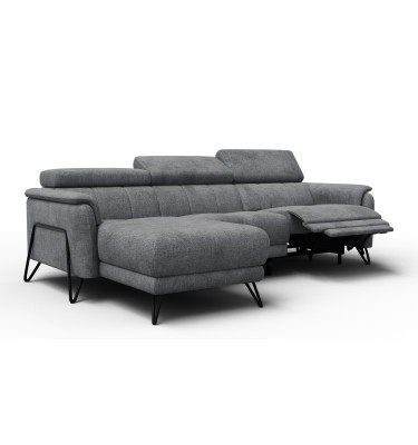 Ecksofa 4-Sitzer mit Relax RODEN, dunkelgrau