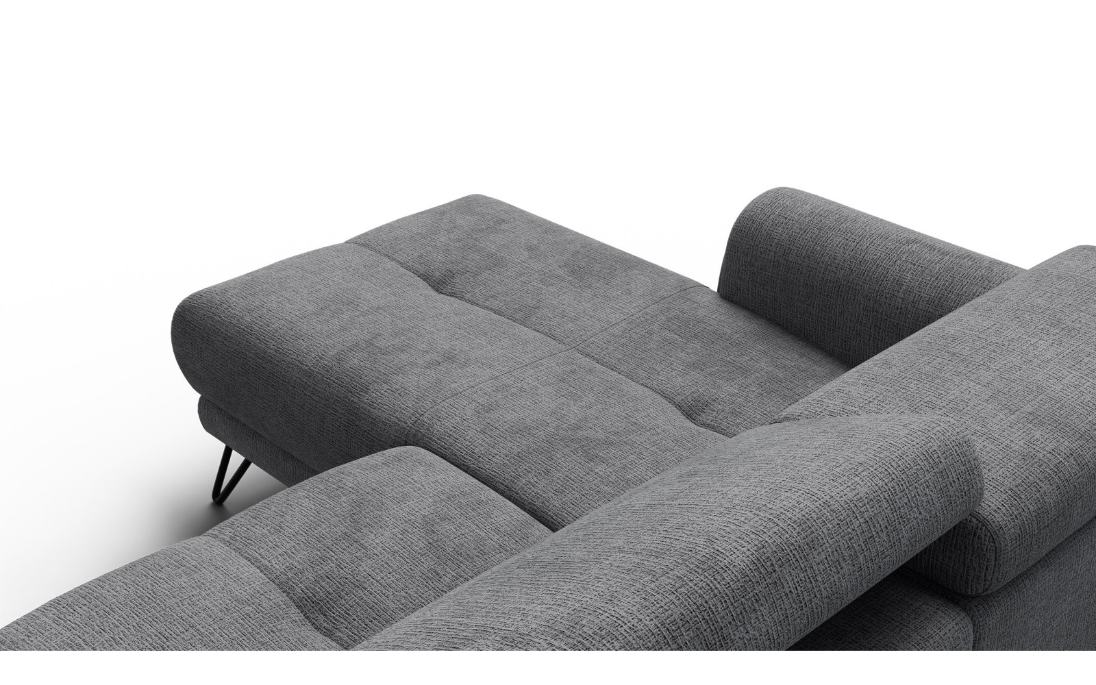Ecksofa 4-Sitzer mit Relax RODEN, dunkelgrau