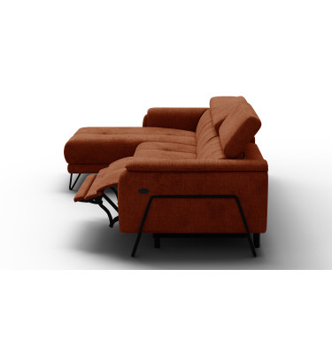 Ecksofa 4-Sitzer mit Relax RODEN, rostrot