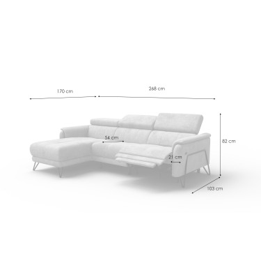 Ecksofa 4-Sitzer mit Relax RODEN, marineblau