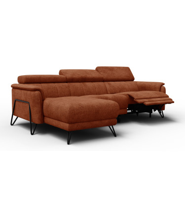 Ecksofa 4-Sitzer mit Relax RODEN, rostrot
