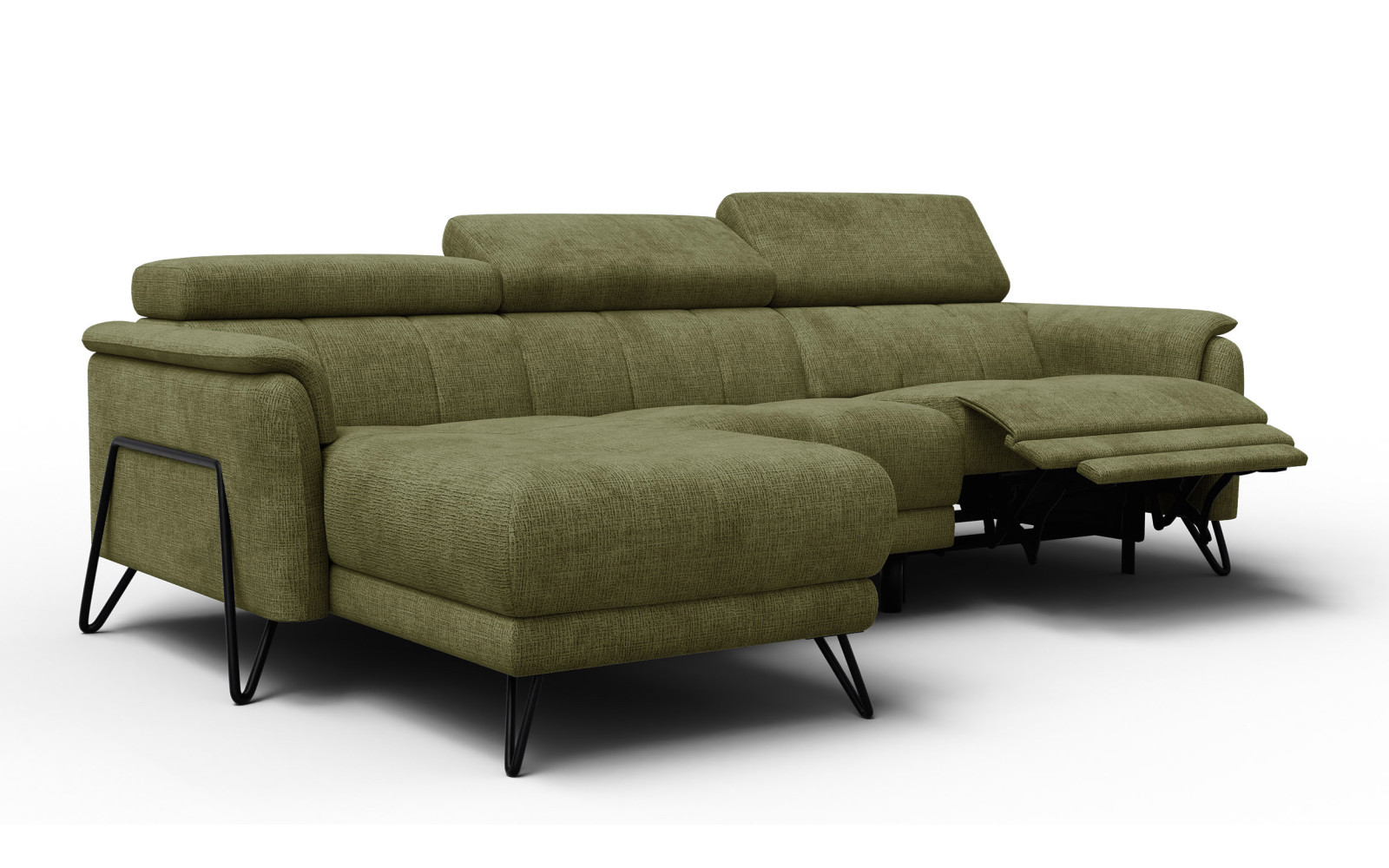 Ecksofa 4-Sitzer mit Relax RODEN, olive