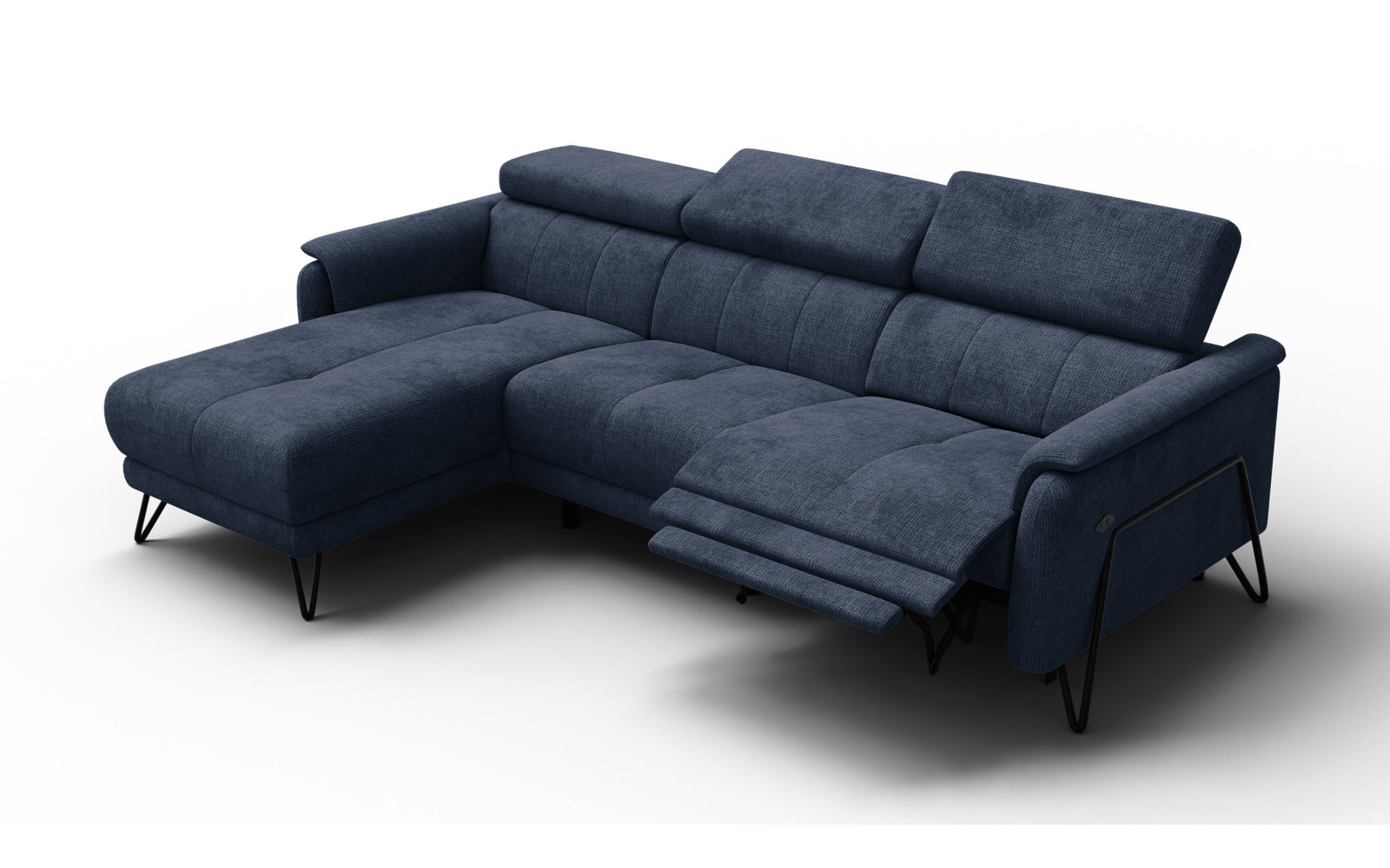 Ecksofa 4-Sitzer mit Relax RODEN, marineblau