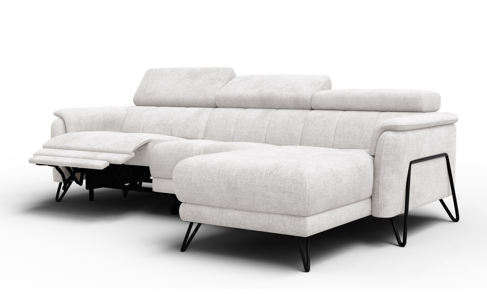 Ecksofa 4-Sitzer mit Relax RODEN, creme