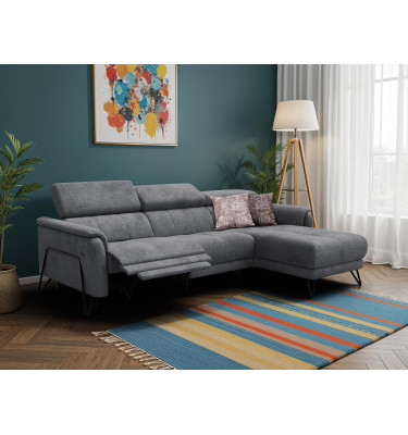 Ecksofa 4-Sitzer mit Relax RODEN, dunkelgrau