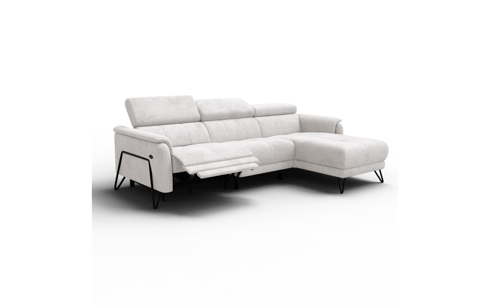 Ecksofa 4-Sitzer mit Relax RODEN, creme
