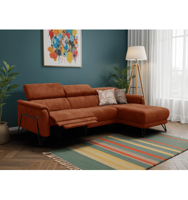 Ecksofa 4-Sitzer mit Relax RODEN, rostrot