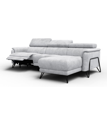Ecksofa 4-Sitzer mit Relax RODEN, hellgrau