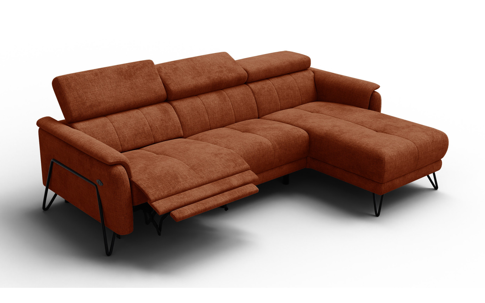 Ecksofa 4-Sitzer mit Relax RODEN, rostrot