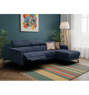 Ecksofa 4-Sitzer mit Relax RODEN, marineblau