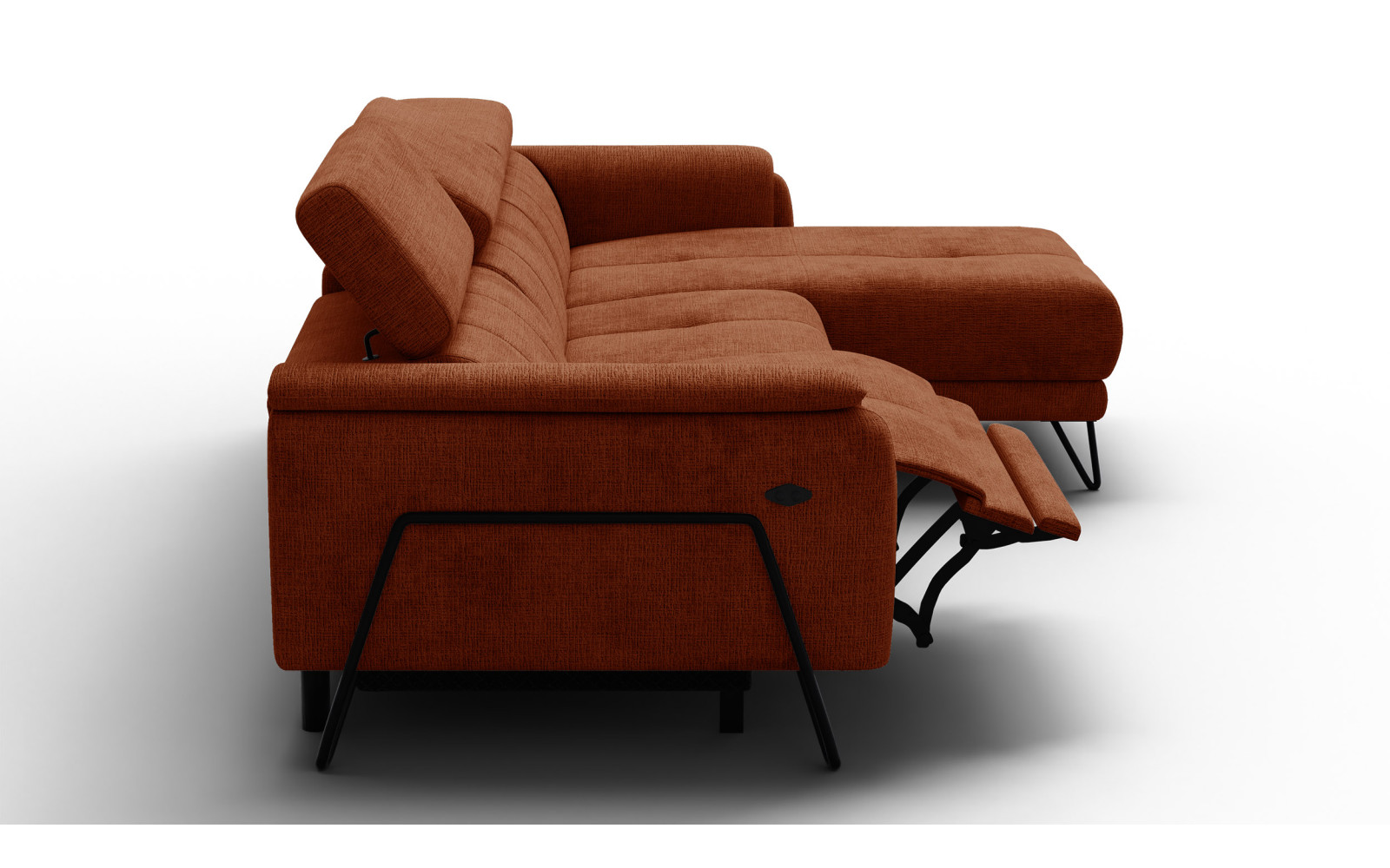 Ecksofa 4-Sitzer mit Relax RODEN, rostrot