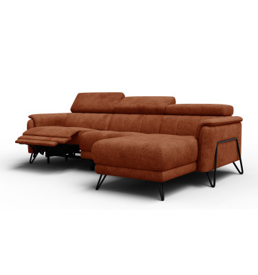 Ecksofa 4-Sitzer mit Relax RODEN, rostrot