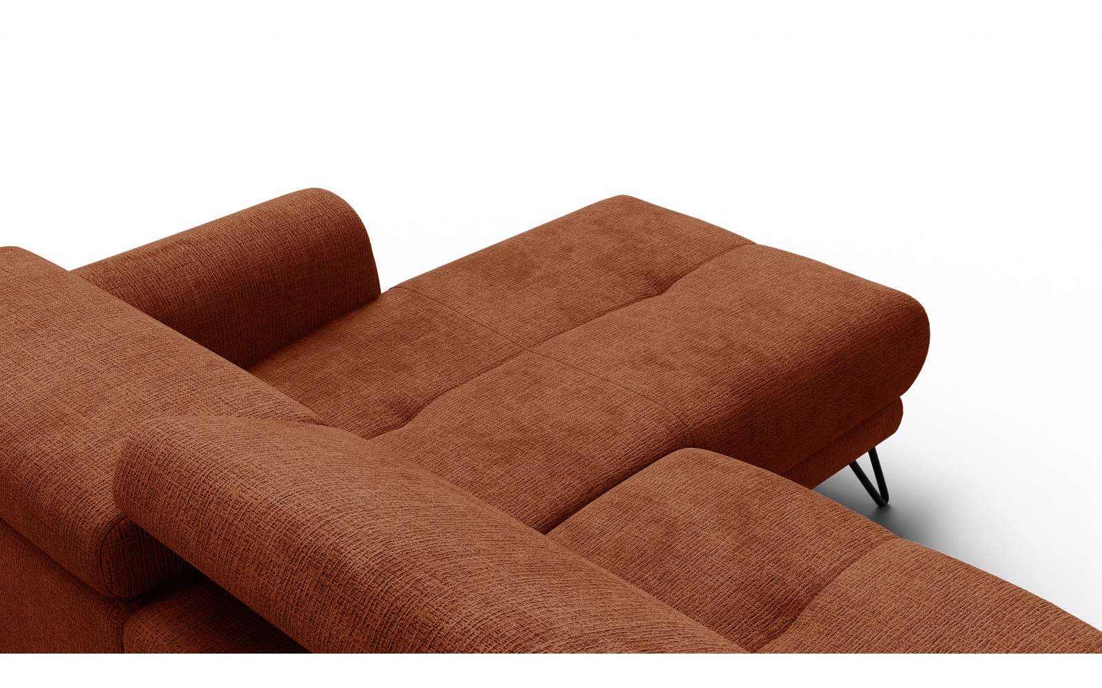 Ecksofa 4-Sitzer mit Relax RODEN, rostrot