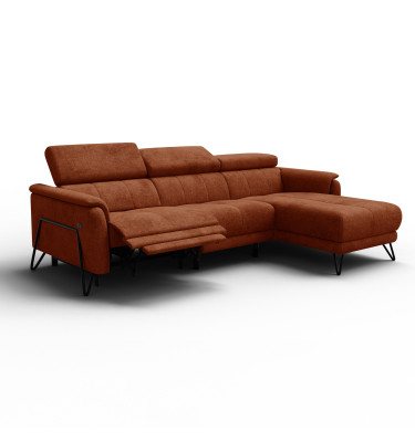 Ecksofa 4-Sitzer mit Relax RODEN, rostrot