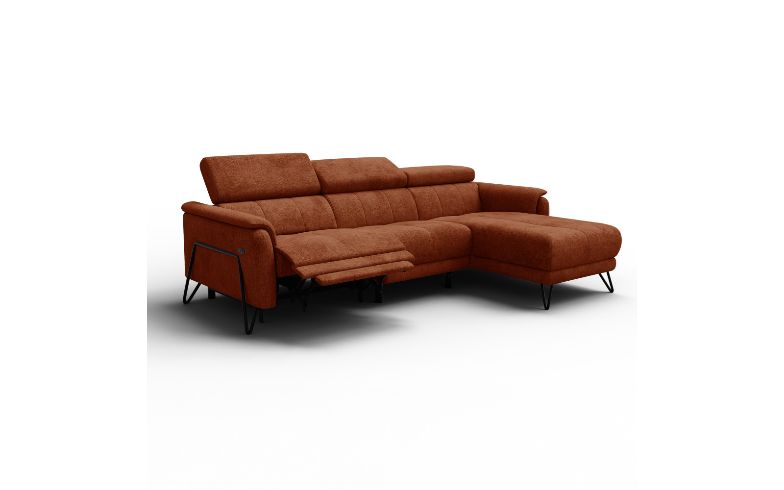 Ecksofa 4-Sitzer mit Relax RODEN, rostrot