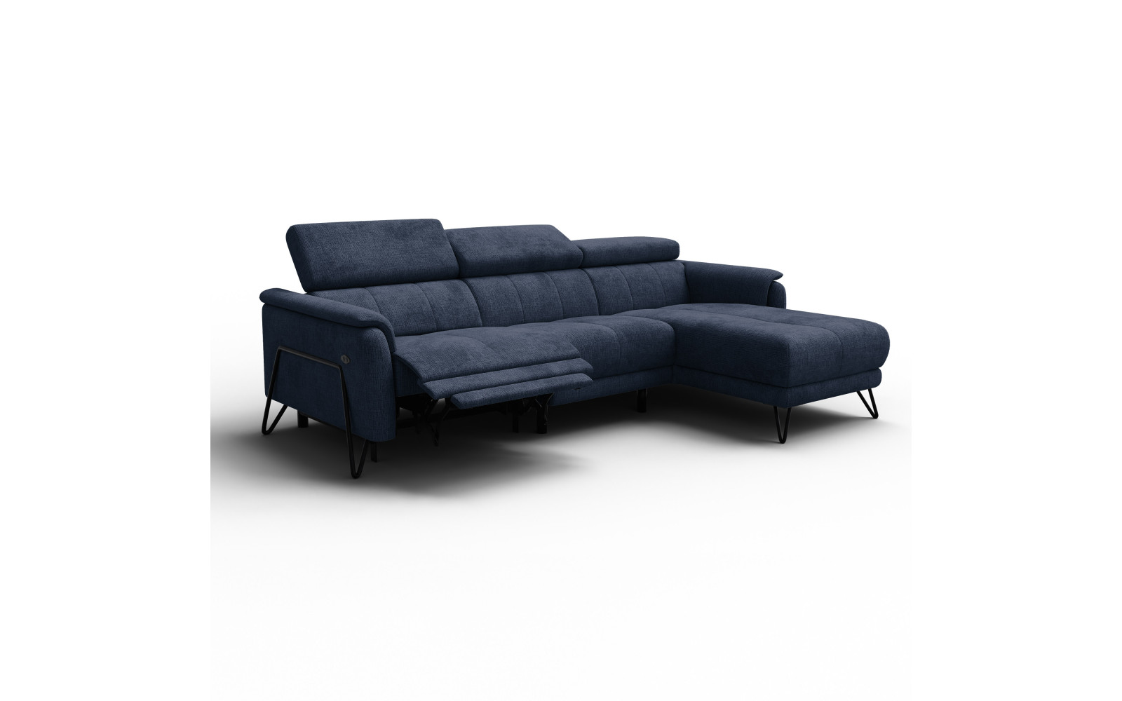 Ecksofa 4-Sitzer mit Relax RODEN, marineblau