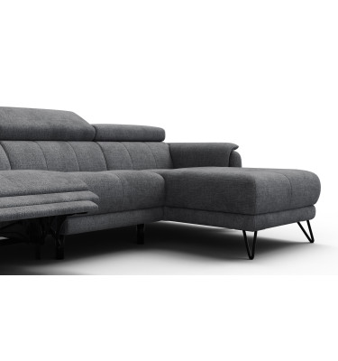 Ecksofa 4-Sitzer mit Relax RODEN, dunkelgrau