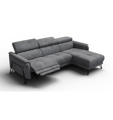 Ecksofa 4-Sitzer mit Relax RODEN, dunkelgrau
