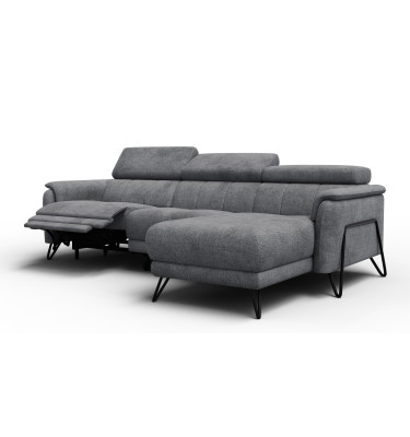 Ecksofa 4-Sitzer mit Relax RODEN, dunkelgrau
