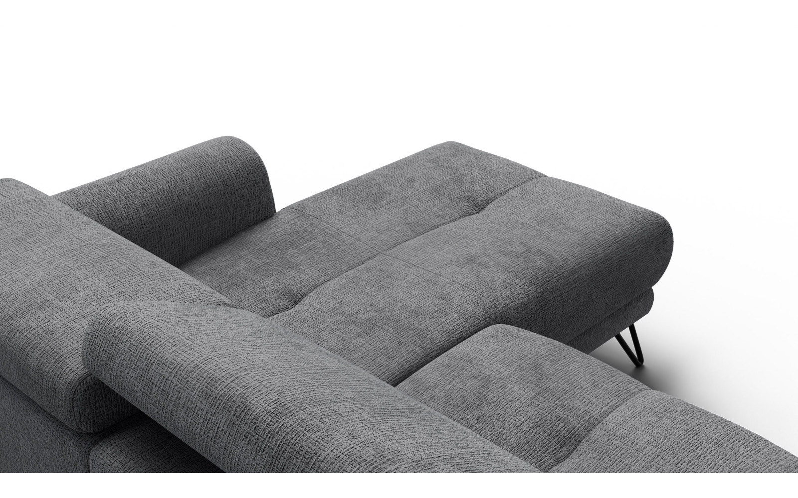 Ecksofa 4-Sitzer mit Relax RODEN, dunkelgrau