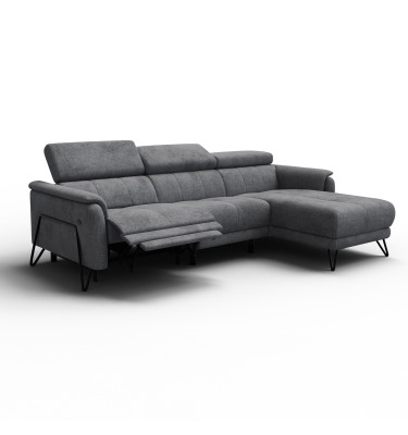 Ecksofa 4-Sitzer mit Relax RODEN, dunkelgrau