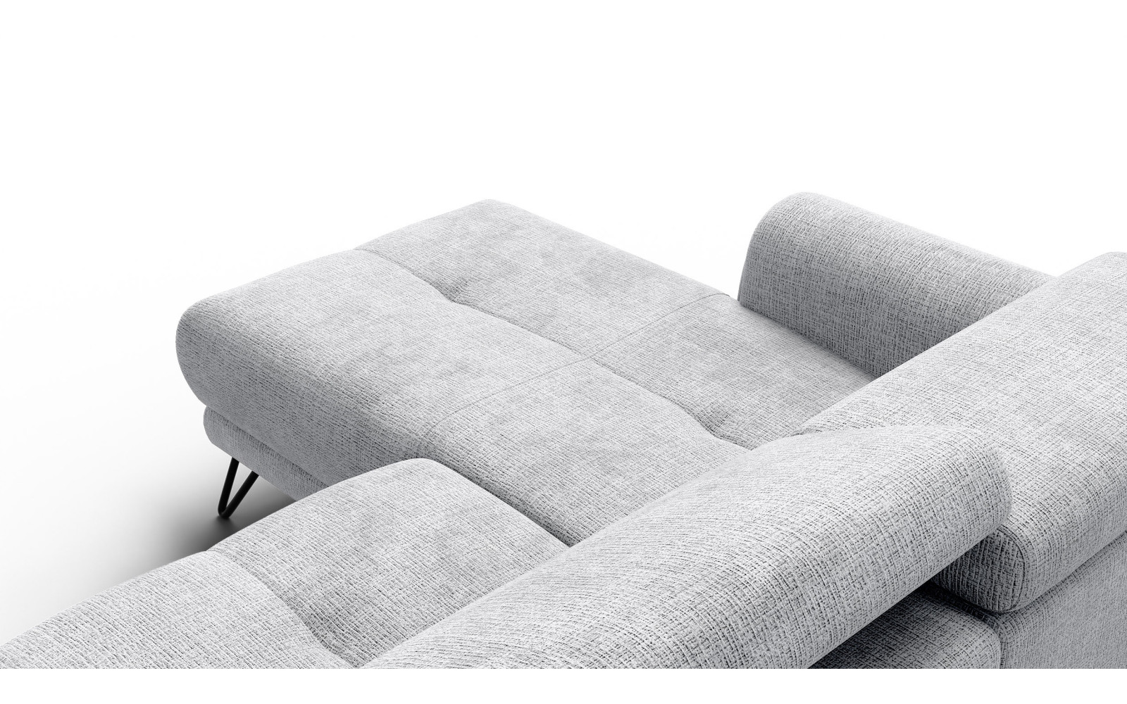 Ecksofa 4-Sitzer mit Relax RODEN, hellgrau