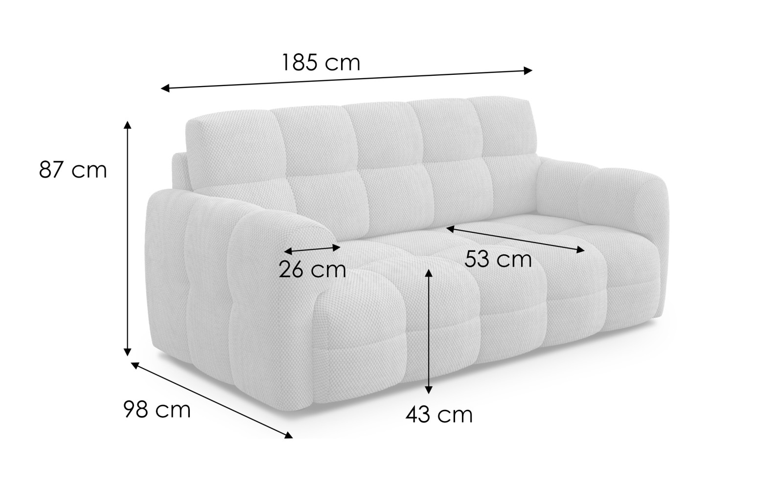 Sofa 2,5-Sitzer MELLOW, dunkelorange