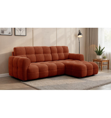 Ecksofa 3-Sitzer rechts MELLOW, dunkelorange