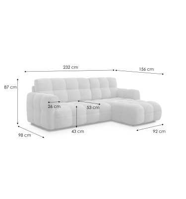 Ecksofa 3-Sitzer rechts MELLOW, safran