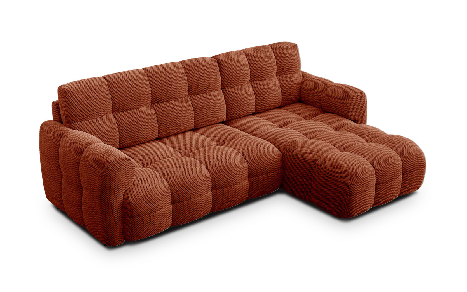 Ecksofa 3-Sitzer rechts MELLOW, dunkelorange