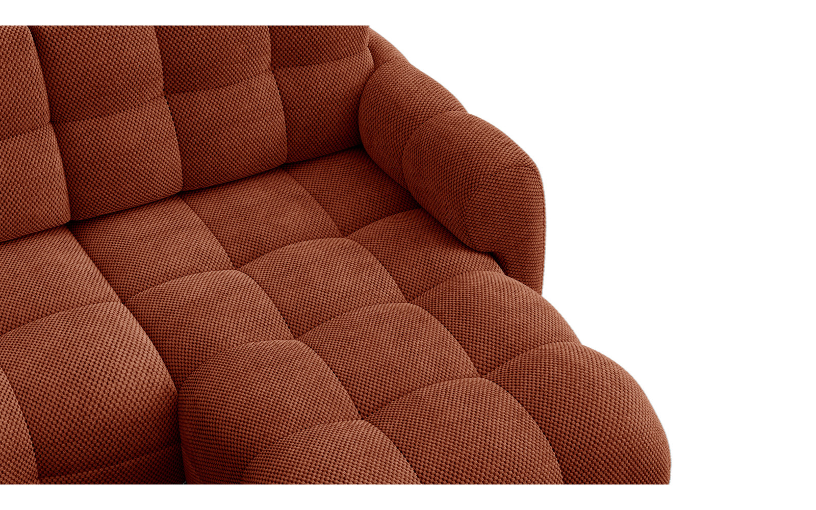 Ecksofa 3-Sitzer rechts MELLOW, dunkelorange