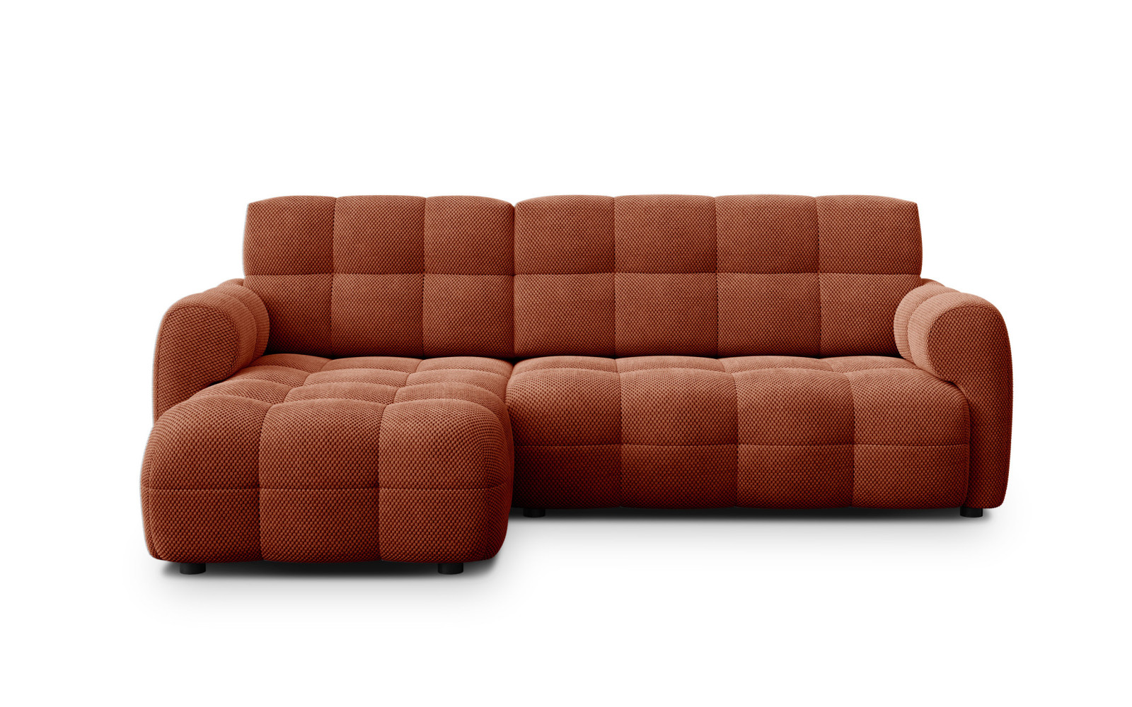 Ecksofa 3-Sitzer links MELLOW, dunkelorange