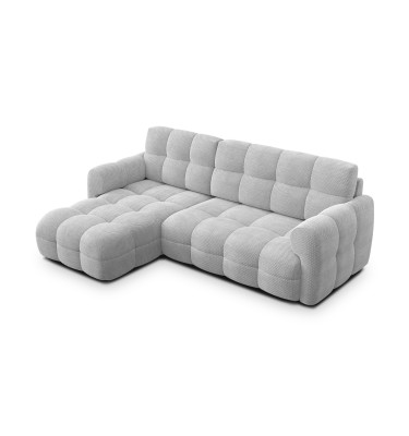 Ecksofa 3-Sitzer links MELLOW, hellgrau