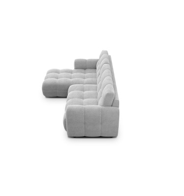 Ecksofa 3-Sitzer links MELLOW, hellgrau