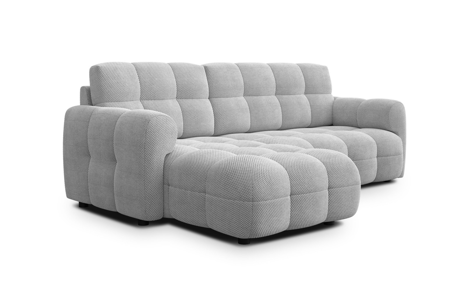 Ecksofa 3-Sitzer links MELLOW, hellgrau