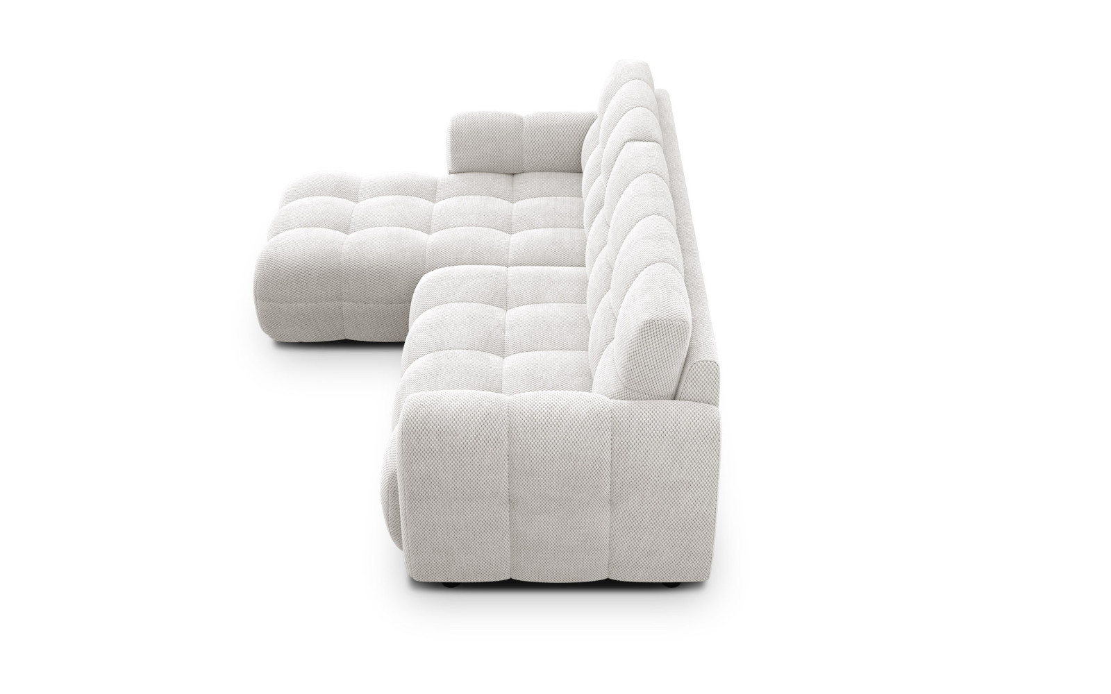 Ecksofa 3-Sitzer links MELLOW, creme