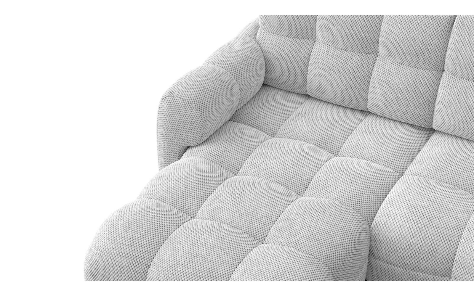 Ecksofa 3-Sitzer links MELLOW, hellgrau