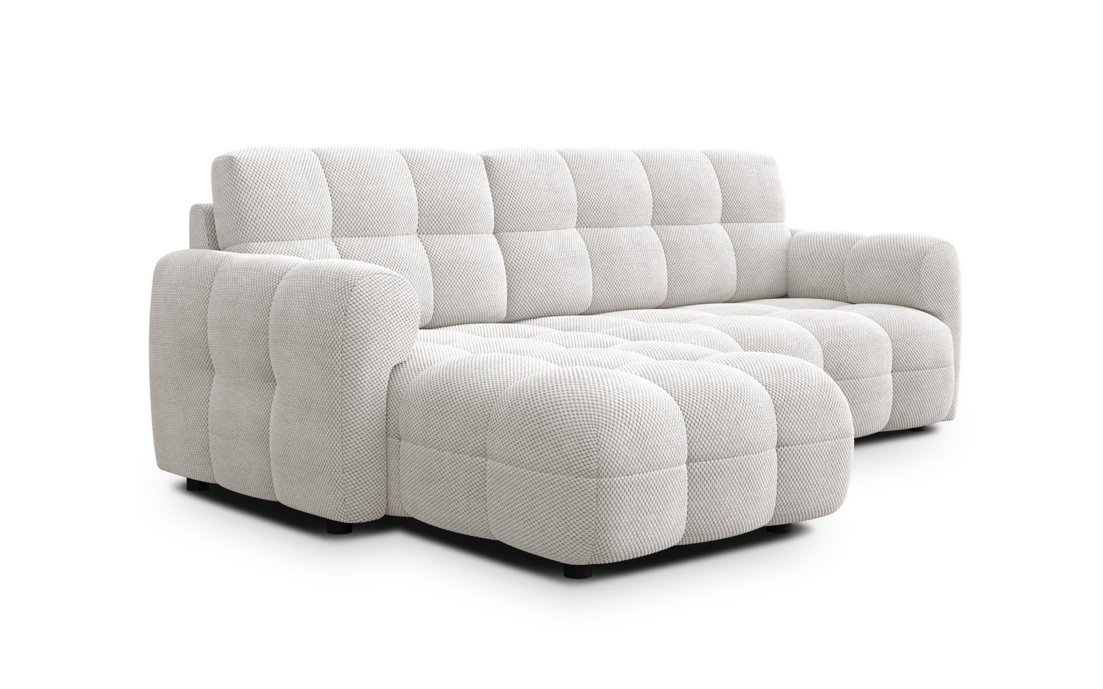 Ecksofa 3-Sitzer links MELLOW, creme