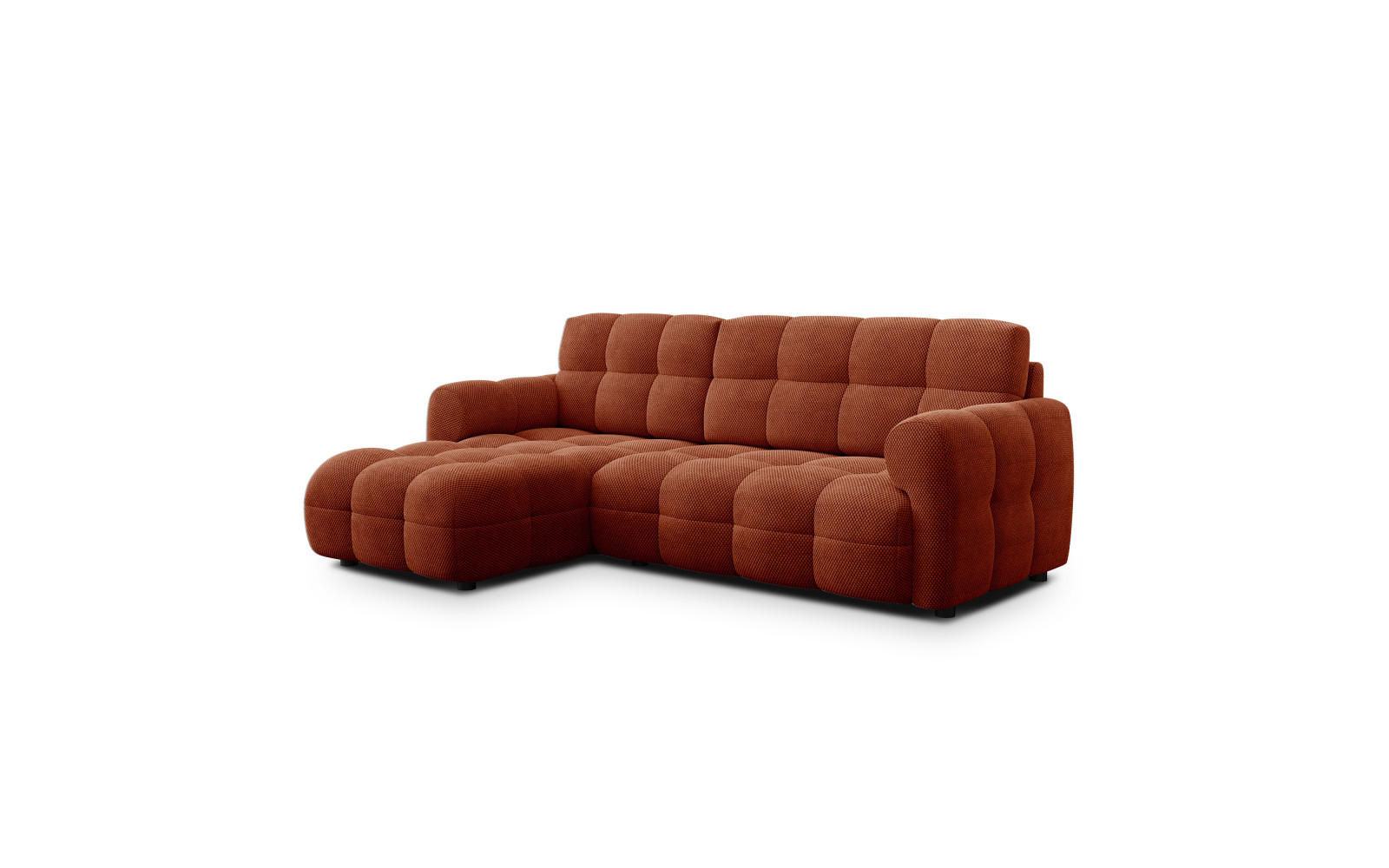 Ecksofa 3-Sitzer links MELLOW, dunkelorange